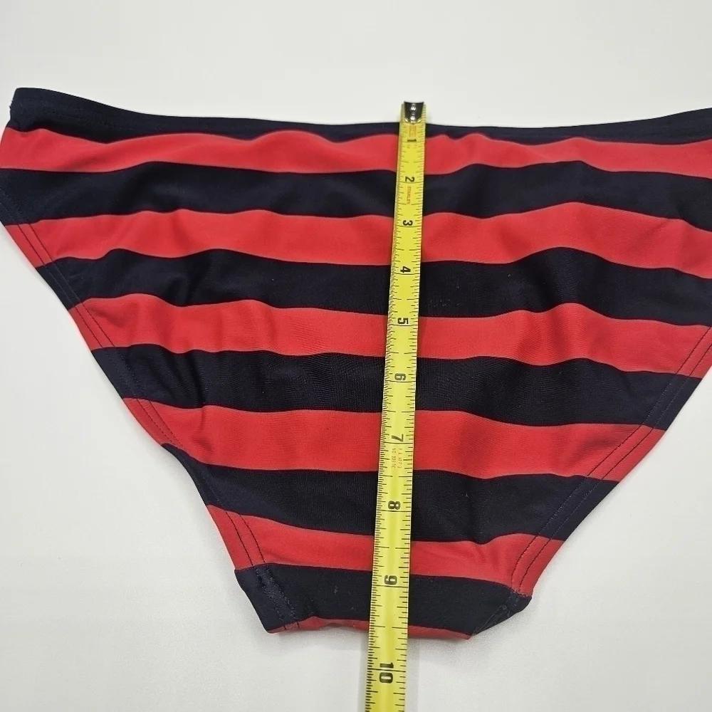 NWT DKNY swim iconic Striped bikini bottom only size medium
